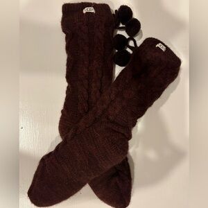 UGG Dark Brown Knit Leg Warmers